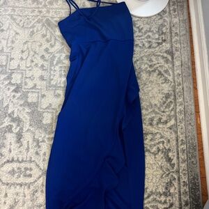 Maxi fitted royal blue dress